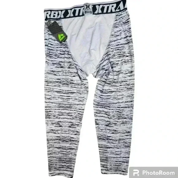 NWT RBX Pro X-Dri Compression Leggings Gray&black men's # CRM716 S or L - Picture 2 of 7
